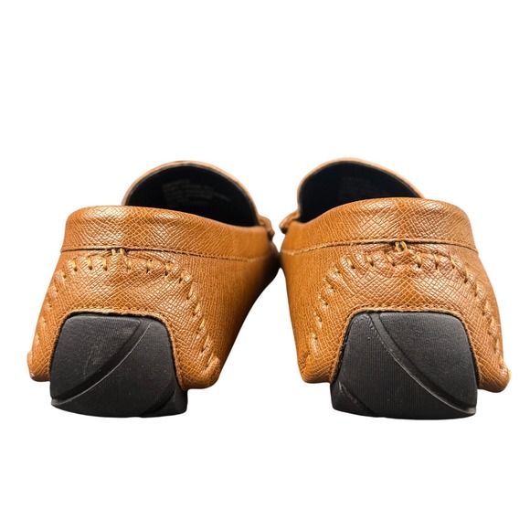 Guess Brown Leather Driving Loafers Men's 9.5 Slip On Moc Toe Shoes Slip on - Picture 4 of 7
